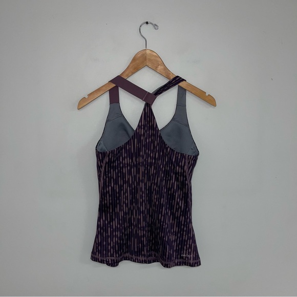 Nike Tank Top Women's Size Small Purple Grey Asymmetrical Strap Tennis Knit - Picture 5 of 8